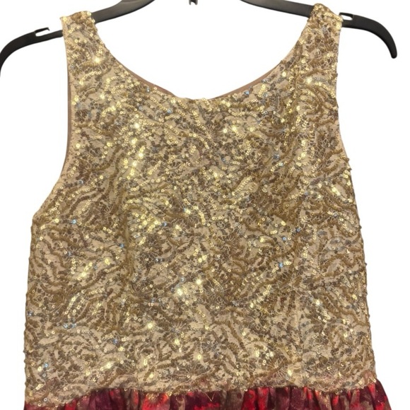 Anthropologie Wren Gold and Red Sleeveless Dress Size Medium (M) - Picture 3 of 11